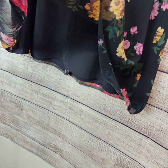 Aritzia Wilfred Womens Button Long Sleeve Black Floral Dress Size 8 - Picture 11 of 13